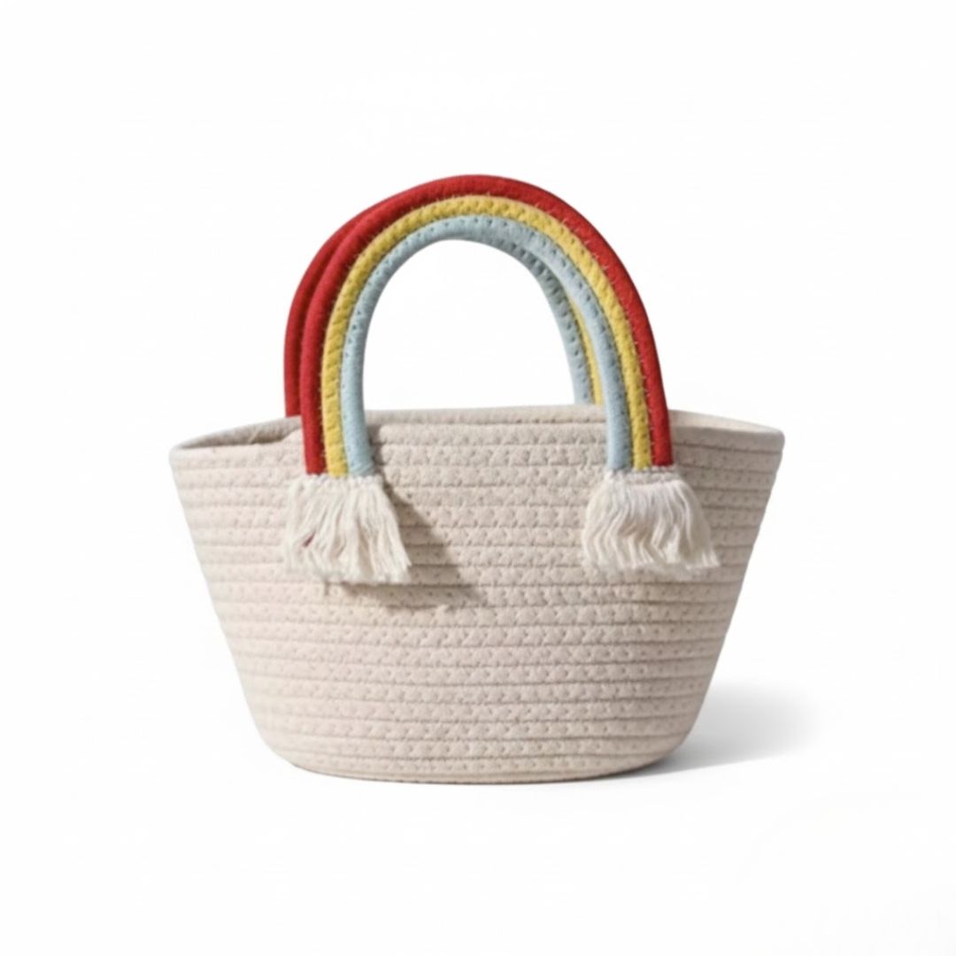 Handbag with Rainbow Handles for Eco-Friendly Style